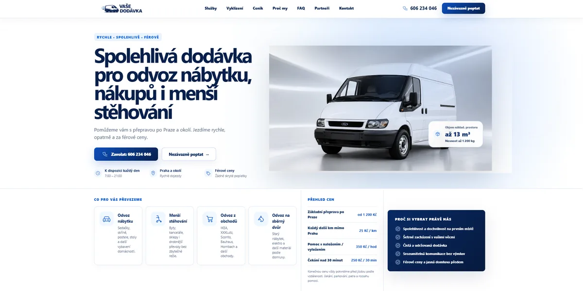Náhled projektu VašeDodávka.cz