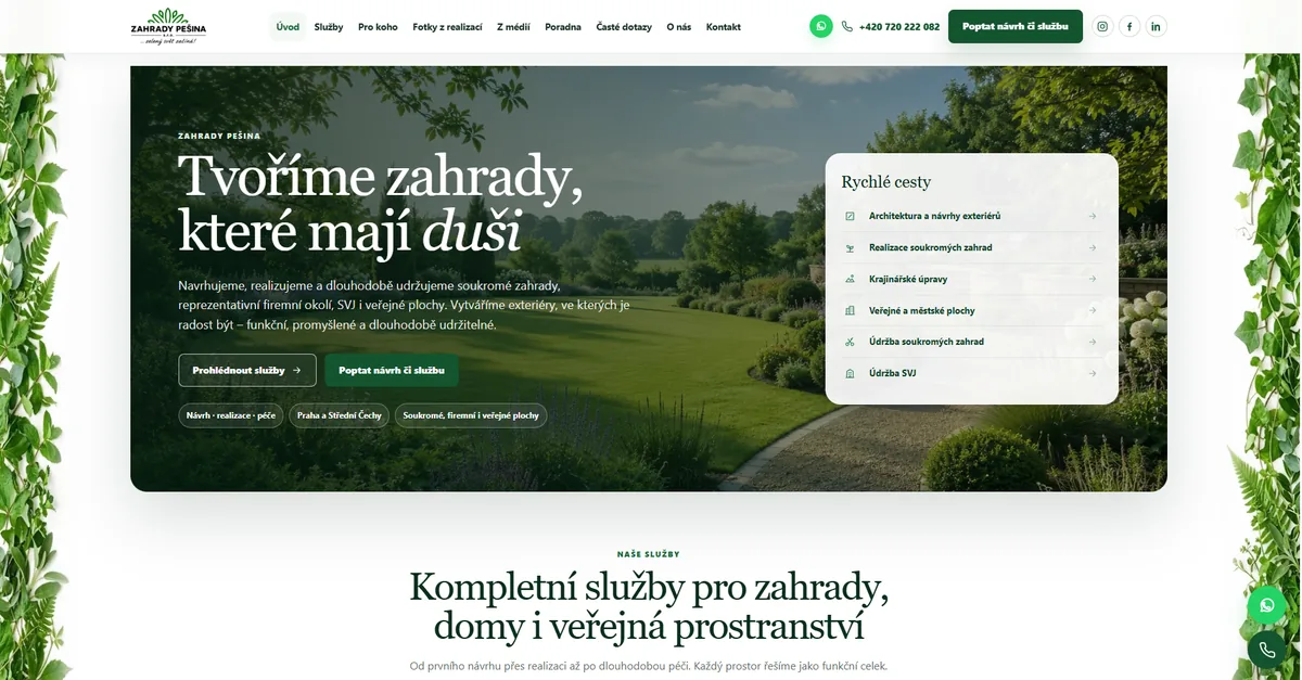 Náhled projektu Zahrady Pěšina